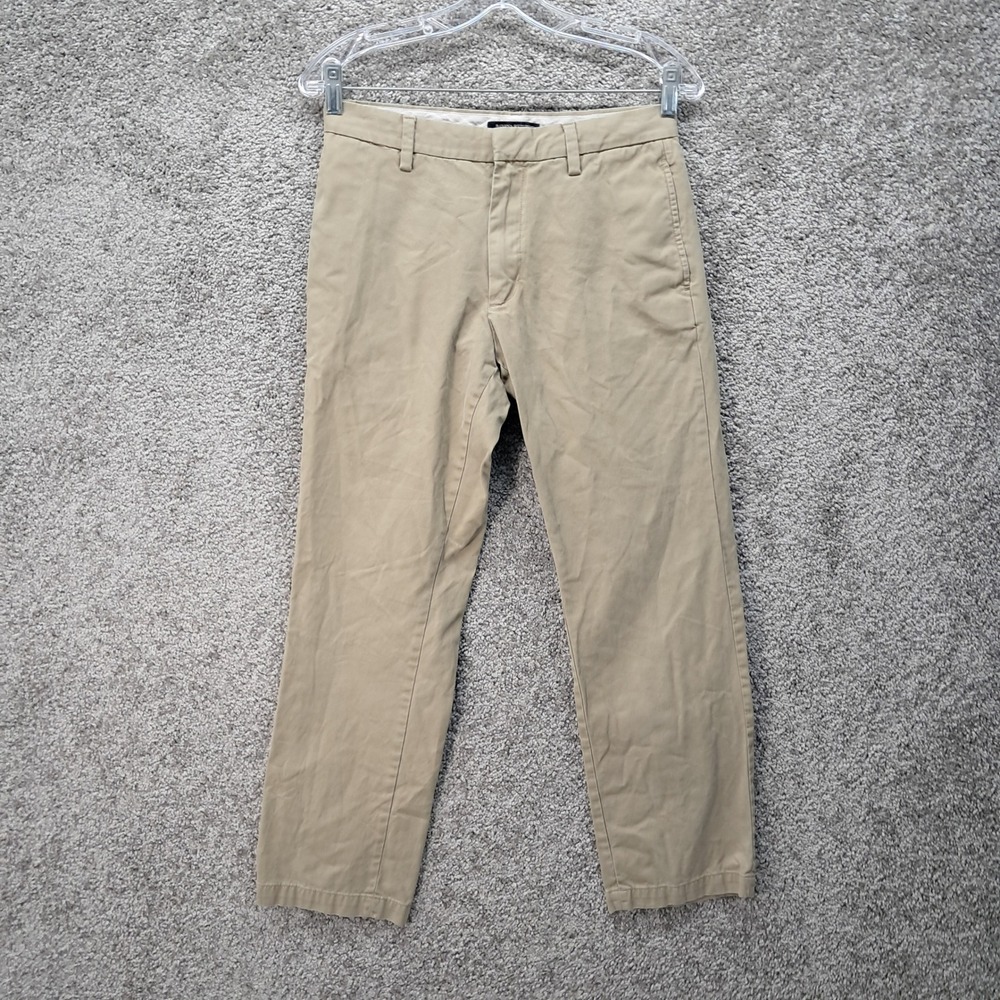 Banana Republic Gavin Chino Pants Mens 28x28 Khaki Tan 100% Cotton Straight Leg